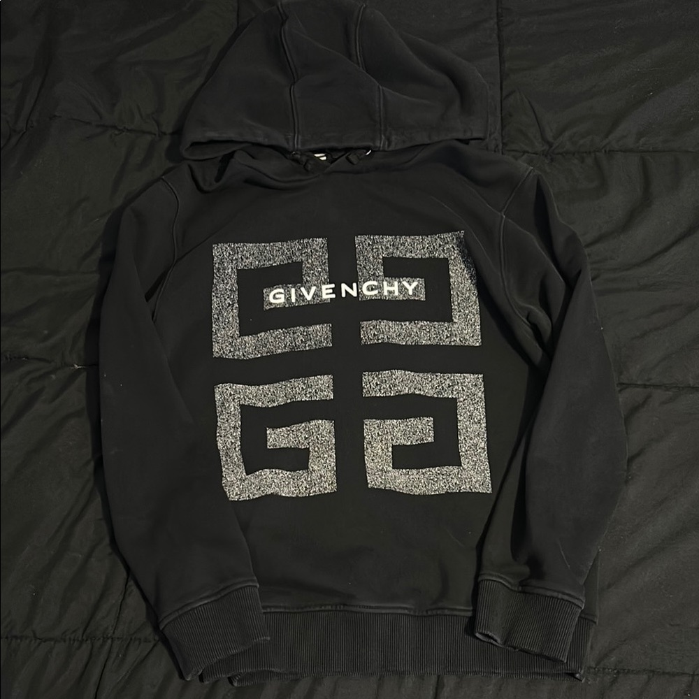 Givenchy Black Hoodie with Silver Accents